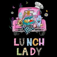 Lunch Lady Cute Truck Lunch Ladies Squad Cafeteria Crew V-Neck T-Shirt