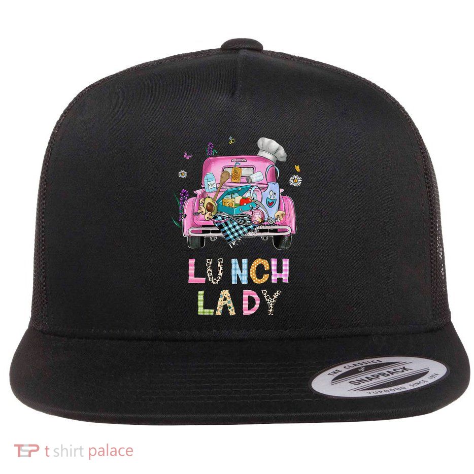 Lunch Lady Cute Truck Lunch Ladies Squad Cafeteria Crew Flatbill Hat