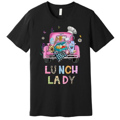 Lunch Lady Cute Truck Lunch Ladies Squad Cafeteria Crew Premium T-Shirt