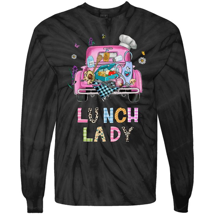 Lunch Lady Cute Truck Lunch Ladies Squad Cafeteria Crew Tie-Dye Long Sleeve Shirt