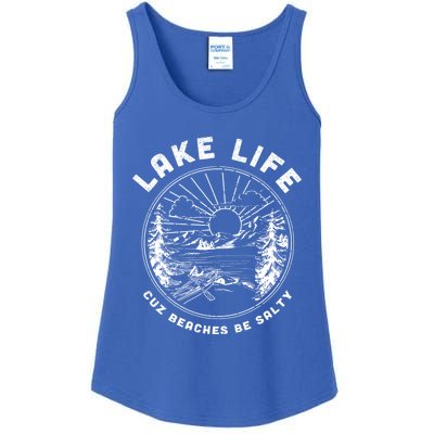 Lake Life Cuz Beaches Be Salty Retro Vintage Lake Mode Gift Ladies Essential Tank