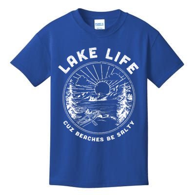 Lake Life Cuz Beaches Be Salty Retro Vintage Lake Mode Gift Kids T-Shirt