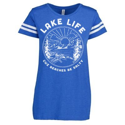 Lake Life Cuz Beaches Be Salty Retro Vintage Lake Mode Gift Enza Ladies Jersey Football T-Shirt