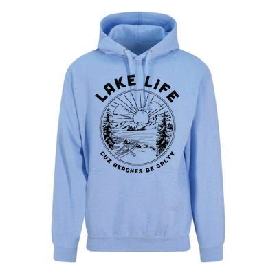 Lake Life Cuz Beaches Be Salty Retro Vintage Lake Mode Gift Unisex Surf Hoodie