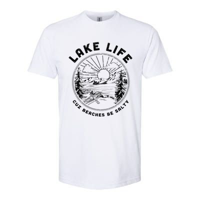 Lake Life Cuz Beaches Be Salty Retro Vintage Lake Mode Gift Softstyle CVC T-Shirt