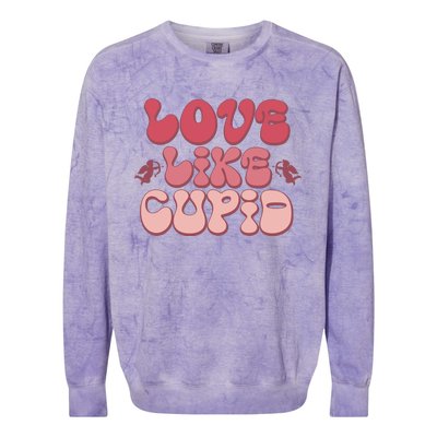 Love Like Cupid Retro Valentines Colorblast Crewneck Sweatshirt