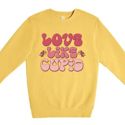 Love Like Cupid Retro Valentines Premium Crewneck Sweatshirt