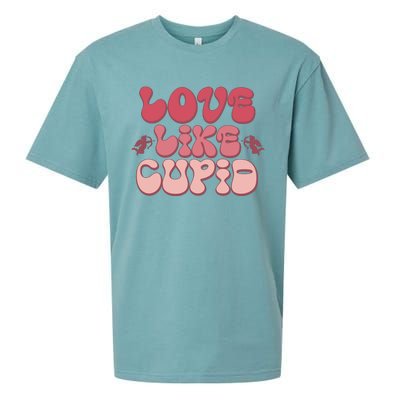 Love Like Cupid Retro Valentines Sueded Cloud Jersey T-Shirt