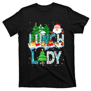 Lunch Lady Christmas Tree Santa Matching Xmas Family Pajama T-Shirt