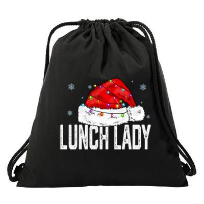 Lunch Lady Claus Christmas Women Family Matching Group Xmas Drawstring Bag