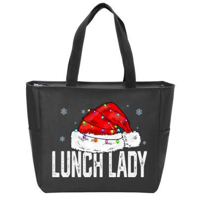 Lunch Lady Claus Christmas Women Family Matching Group Xmas Zip Tote Bag