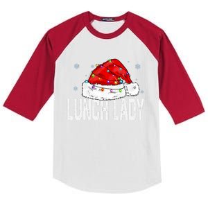 Lunch Lady Claus Christmas Women Family Matching Group Xmas Kids Colorblock Raglan Jersey