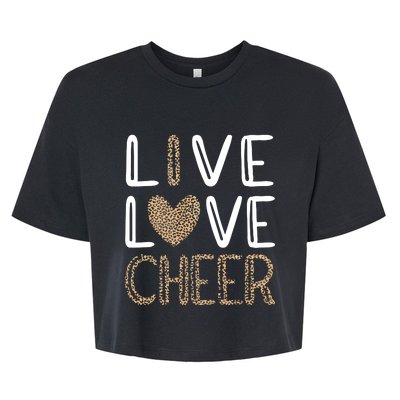 Live Love Cheer Cheerleading Cheerleader Cheer Bella+Canvas Jersey Crop Tee