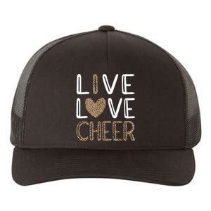 Live Love Cheer Cheerleading Cheerleader Cheer Yupoong Adult 5-Panel Trucker Hat