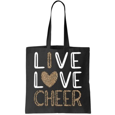 Live Love Cheer Cheerleading Cheerleader Cheer Tote Bag