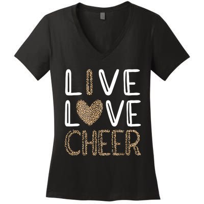 Live Love Cheer Cheerleading Cheerleader Cheer Women's V-Neck T-Shirt