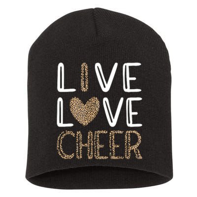 Live Love Cheer Cheerleading Cheerleader Cheer Short Acrylic Beanie