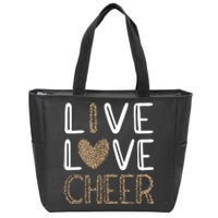 Live Love Cheer Cheerleading Cheerleader Cheer Zip Tote Bag