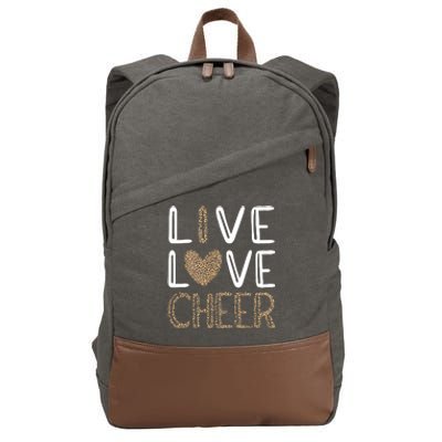 Live Love Cheer Cheerleading Cheerleader Cheer Cotton Canvas Backpack