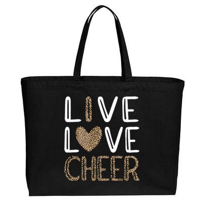 Live Love Cheer Cheerleading Cheerleader Cheer Cotton Canvas Jumbo Tote