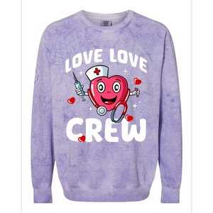 Love Love Crew Valentines Day Cute Nurse Rn Nursing Students Gift Colorblast Crewneck Sweatshirt