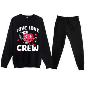 Love Love Crew Valentines Day Cute Nurse Rn Nursing Students Gift Premium Crewneck Sweatsuit Set