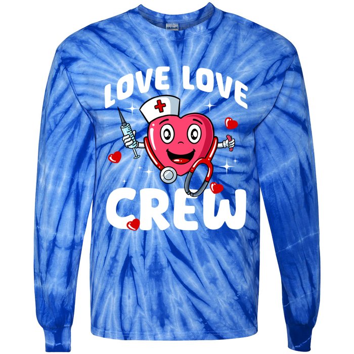 Love Love Crew Valentines Day Cute Nurse Rn Nursing Students Gift Tie-Dye Long Sleeve Shirt