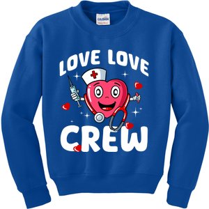 Love Love Crew Valentines Day Cute Nurse Rn Nursing Students Gift Kids Sweatshirt