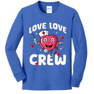 Love Love Crew Valentines Day Cute Nurse Rn Nursing Students Gift Kids Long Sleeve Shirt