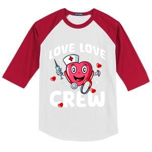 Love Love Crew Valentines Day Cute Nurse Rn Nursing Students Gift Kids Colorblock Raglan Jersey