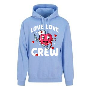 Love Love Crew Valentines Day Cute Nurse Rn Nursing Students Gift Unisex Surf Hoodie