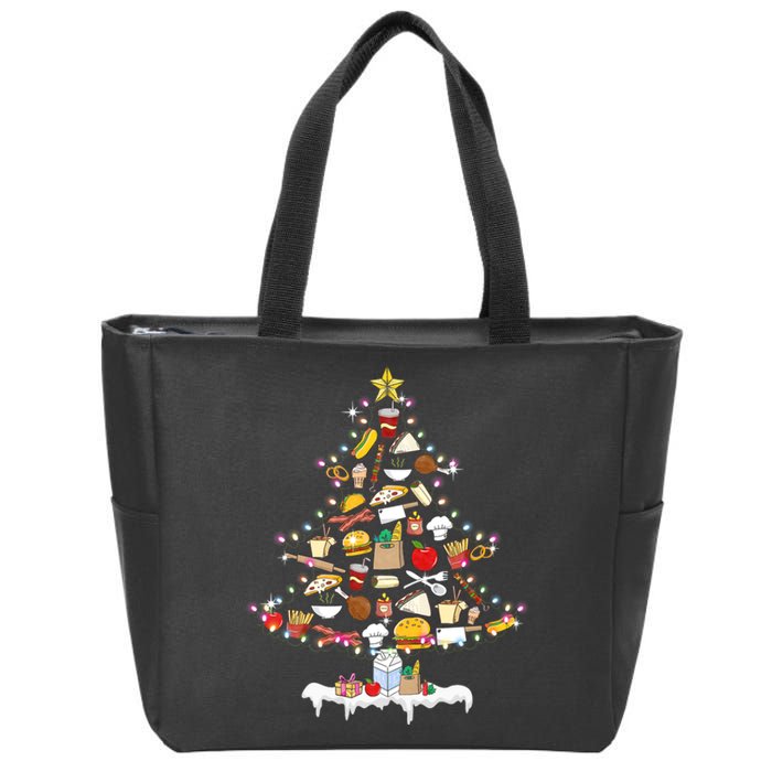 Lunch Lady Christmas Tree Merry Christmas Cafeteria Crew Zip Tote Bag