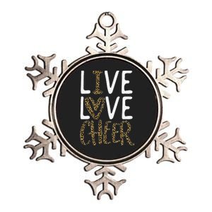 Live Love Cheer Cheerleading Cheerleader  Cheer Metallic Star Ornament