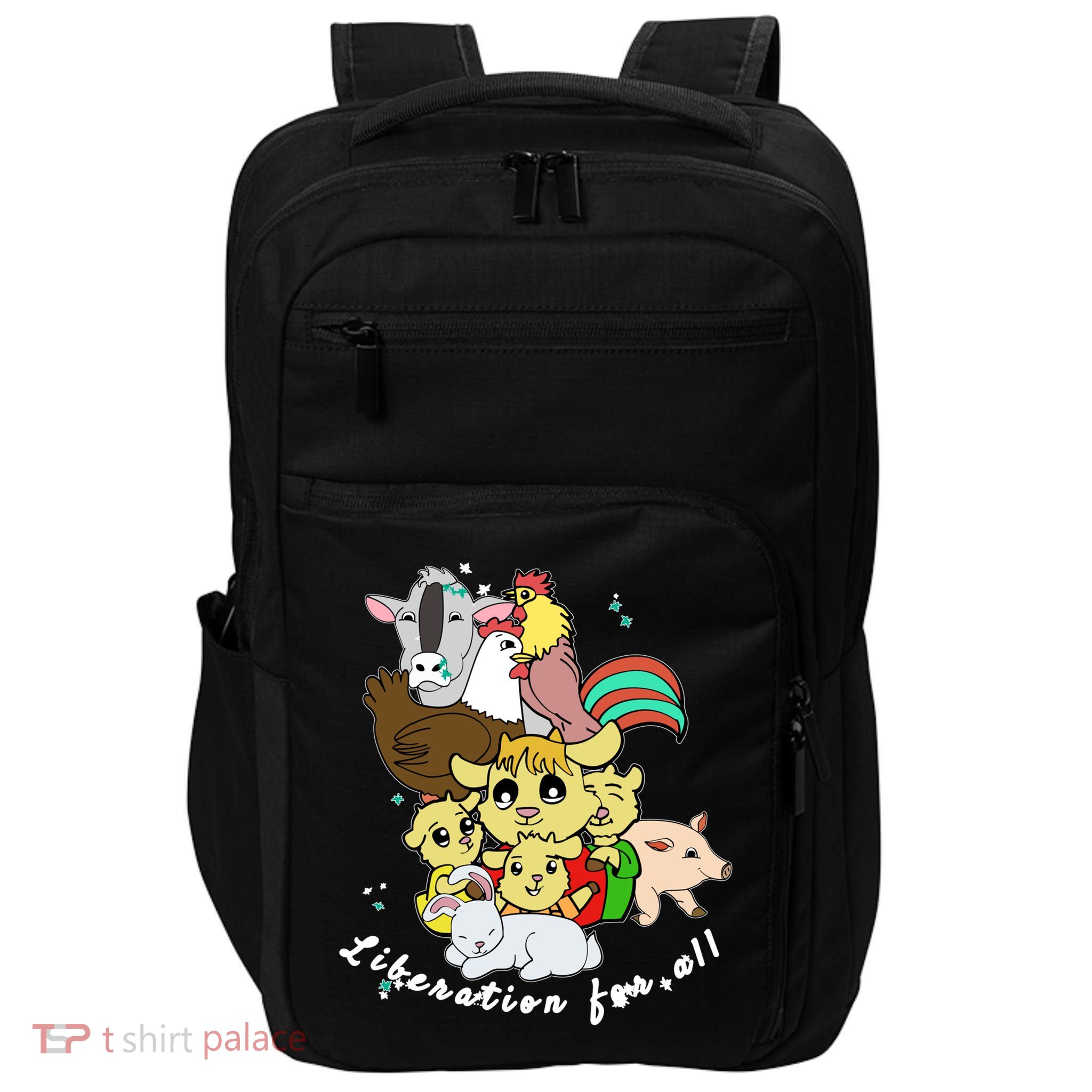 Liberation Ll Cute Farm Animals Vegan Vegetarian Love Gift Impact Tech Backpack