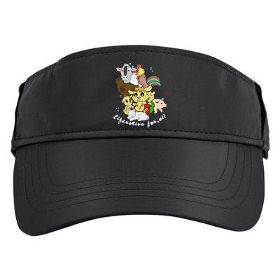 Liberation Ll Cute Farm Animals Vegan Vegetarian Love Gift Adult Drive Performance Visor