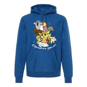 Liberation Ll Cute Farm Animals Vegan Vegetarian Love Gift Premium Hoodie