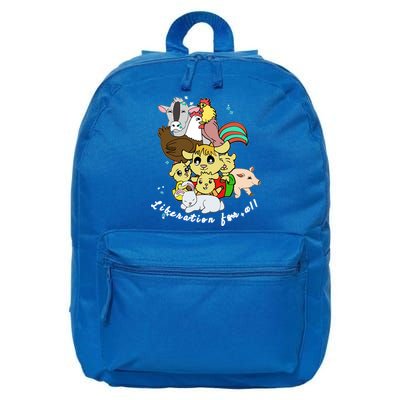 Liberation Ll Cute Farm Animals Vegan Vegetarian Love Gift 16 in Basic Backpack