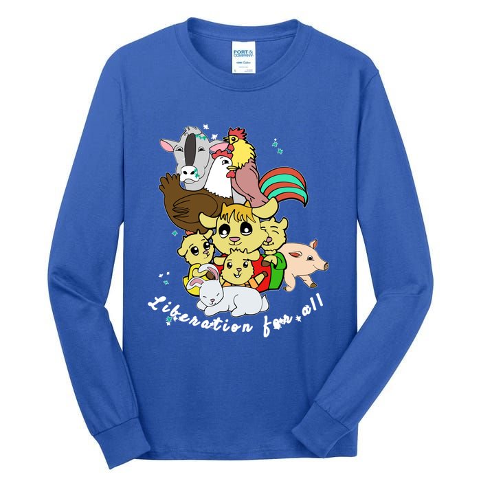 Liberation Ll Cute Farm Animals Vegan Vegetarian Love Gift Tall Long Sleeve T-Shirt