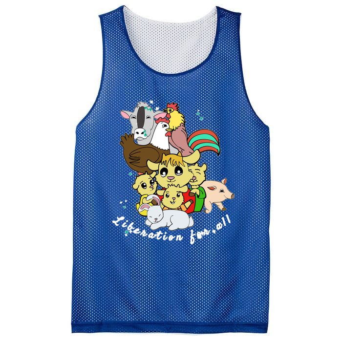 Liberation Ll Cute Farm Animals Vegan Vegetarian Love Gift Mesh Reversible Basketball Jersey Tank