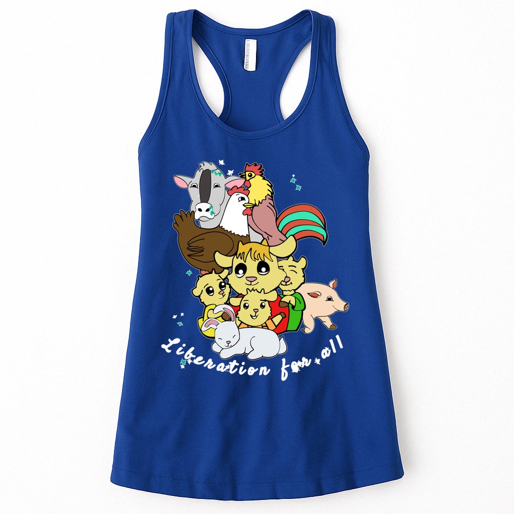 Liberation Ll Cute Farm Animals Vegan Vegetarian Love Gift Womens Tank Top