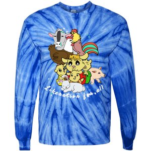 Liberation Ll Cute Farm Animals Vegan Vegetarian Love Gift Tie-Dye Long Sleeve Shirt