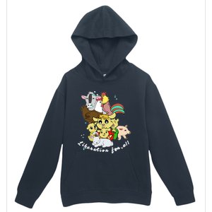 Liberation Ll Cute Farm Animals Vegan Vegetarian Love Gift Urban Pullover Hoodie