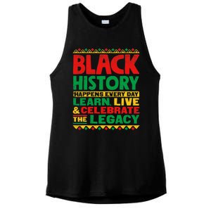 Learn Live Celebrate Legacy Proud Black History Month Gift Ladies PosiCharge Tri-Blend Wicking Tank