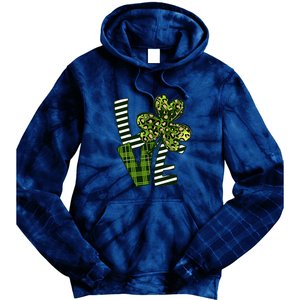 Love Lucky Clover Saint Patricks Day Irish St Patty Shamrock Tie Dye Hoodie