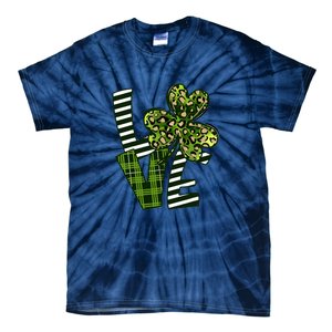 Love Lucky Clover Saint Patricks Day Irish St Patty Shamrock Tie-Dye T-Shirt