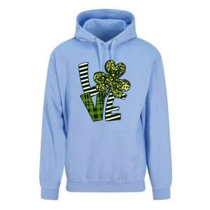 Love Lucky Clover Saint Patricks Day Irish St Patty Shamrock Unisex Surf Hoodie