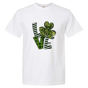 Love Lucky Clover Saint Patricks Day Irish St Patty Shamrock Garment-Dyed Heavyweight T-Shirt