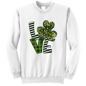 Love Lucky Clover Saint Patricks Day Irish St Patty Shamrock Sweatshirt