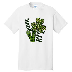 Love Lucky Clover Saint Patricks Day Irish St Patty Shamrock Tall T-Shirt