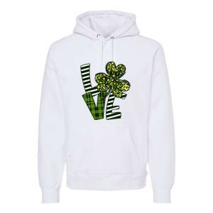 Love Lucky Clover Saint Patricks Day Irish St Patty Shamrock Premium Hoodie